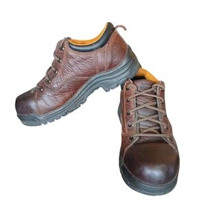 Timberland Pro Womens Titan Brown Leather Oxford Powerfit Work Shoes sz 8W
